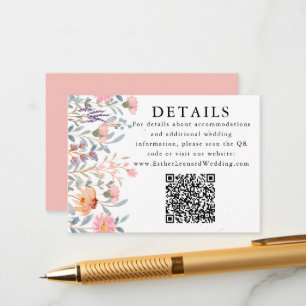 Colourful Spring Photo Wildflower QR Code Details Enclosure Card