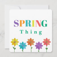 Colourful Spring Thing Invitation Card