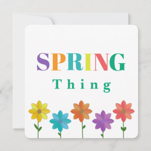 Colourful Spring Thing Invitation Card