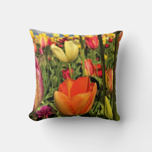 Colourful Spring Tulips Cushion