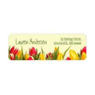 Colourful Spring Tulips Floral Personal Address