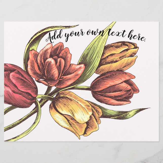 Colourful Spring Tulips Journal Scrapbook Paper (Front)