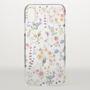 Colourful Spring Wild Flower Garden Monogram iPhone X Case