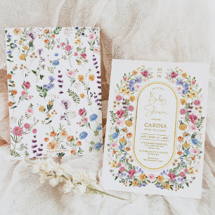 Colourful Spring Wildflower Garden Baby Shower Invitation