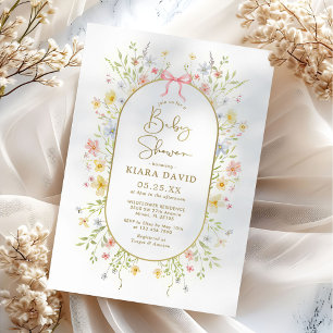 Colourful Spring Wildflower Garden Baby Shower Invitation