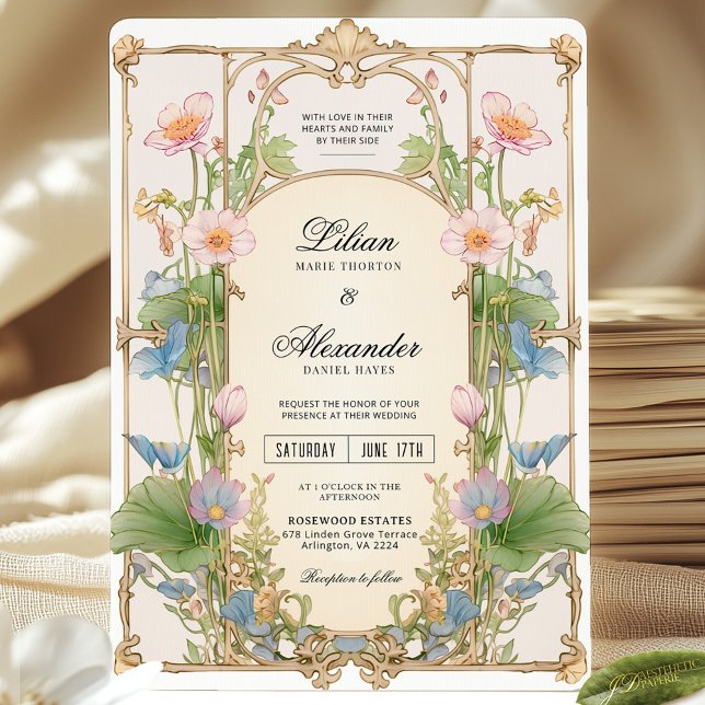 Colourful Spring Wildflower Garden Wedding  Invitation (Creator Uploaded)