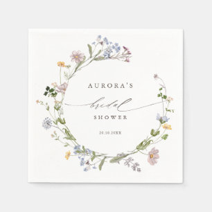 Colourful Spring Wildflower Meadow Bridal shower   Napkin