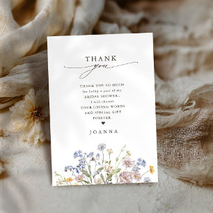 Colourful Spring Wildflower Meadow Bridal Shower Thank You Card