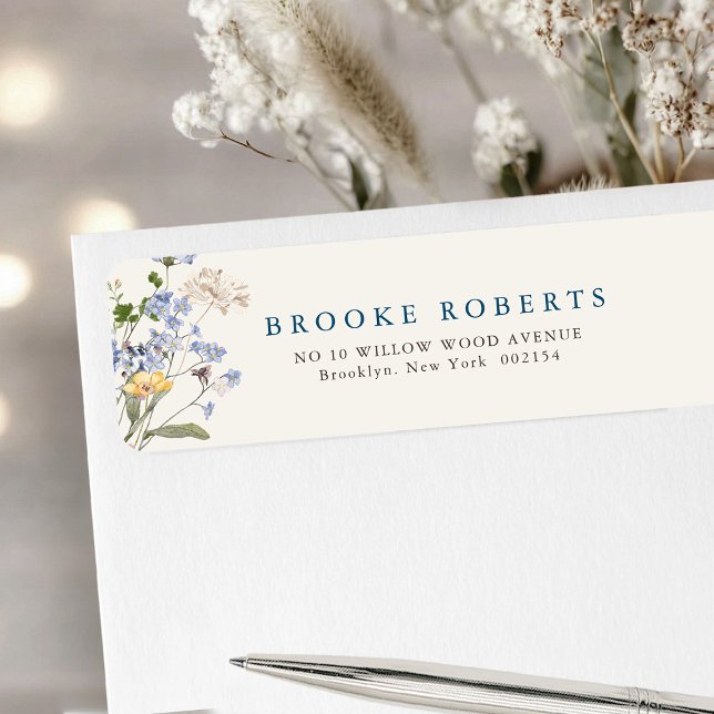 Colourful Spring Wildflower Meadow Garden Address (Colorful Spring Wildflower Meadow Garden Address Label)