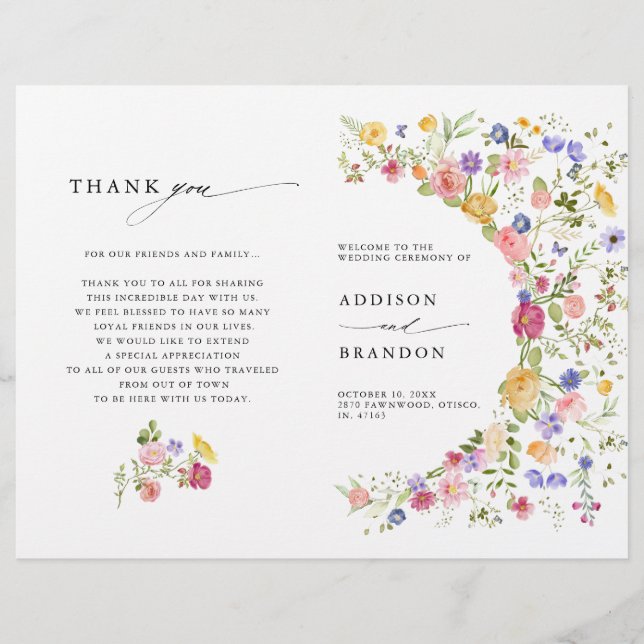 Colourful Spring Wildflower Meadow Garden Program (Front)