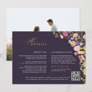 Colourful Spring Wildflower Meadow Garden Wedding Enclosure Card
