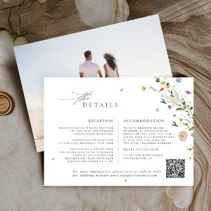 Colourful Spring Wildflower Meadow Garden Wedding Enclosure Card