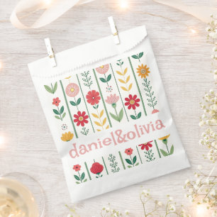 Colourful Spring Wildflower Meadow Garden Wedding Favour Bags