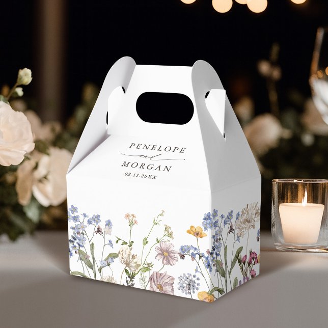 Colourful Spring Wildflower Meadow Garden Wedding Favour Box (Colorful Spring Wildflower Meadow Garden Wedding Favor Boxes)