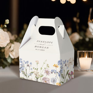 Colourful Spring Wildflower Meadow Garden Wedding Favour Box