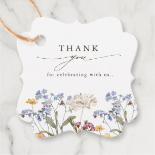 Colourful Spring Wildflower Meadow Garden Wedding Favour Tags