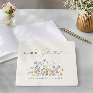 Colourful Spring Wildflower Meadow Garden Wedding Guest Book