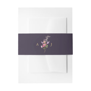 Colourful Spring Wildflower Meadow Garden Wedding  Invitation Belly Band