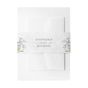Colourful Spring Wildflower Meadow Garden Wedding Invitation Belly Band