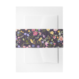 Colourful Spring Wildflower Meadow Garden Wedding  Invitation Belly Band