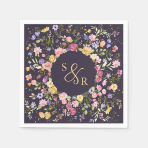 Colourful Spring Wildflower Meadow Garden Wedding  Napkin