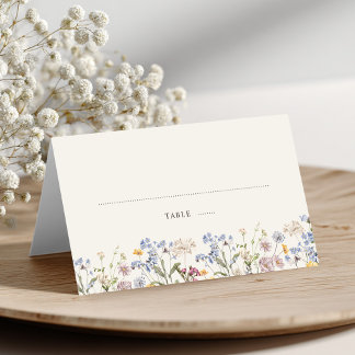 Colourful Spring Wildflower Meadow Garden Wedding  Place Card