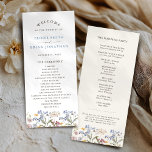 Colourful Spring Wildflower Meadow Garden Wedding  Programme<br><div class="desc">Capture the beauty of nature on your special day with our exquisite wildflower watercolor wedding program. Elegant, unique, and blooming with love. Use the text fields to personalise your design with your own wording and details. If you want to change the font style, colour or text placement, simply click the...</div>