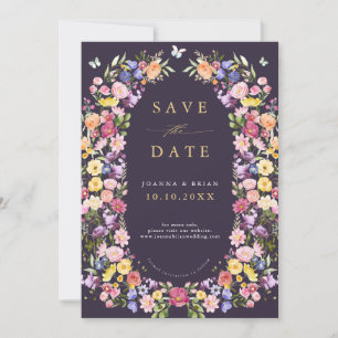 Colourful Spring Wildflower Meadow Garden Wedding Save The Date