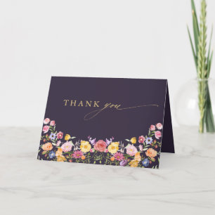 Colourful Spring Wildflower Meadow Garden Wedding Thank You Card