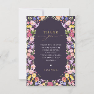 Colourful Spring Wildflower Meadow Garden Wedding Thank You Card