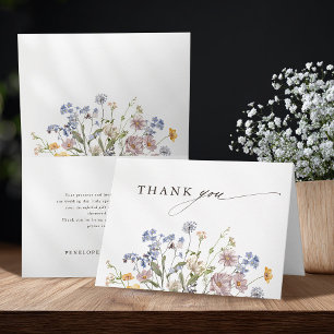 Colourful Spring Wildflower Meadow Garden Wedding Thank You Card