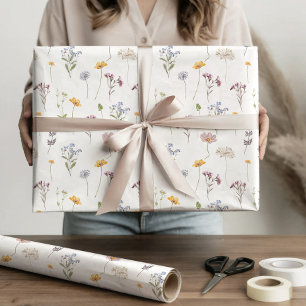 Colourful Spring Wildflower Meadow Garden Wedding  Wrapping Paper