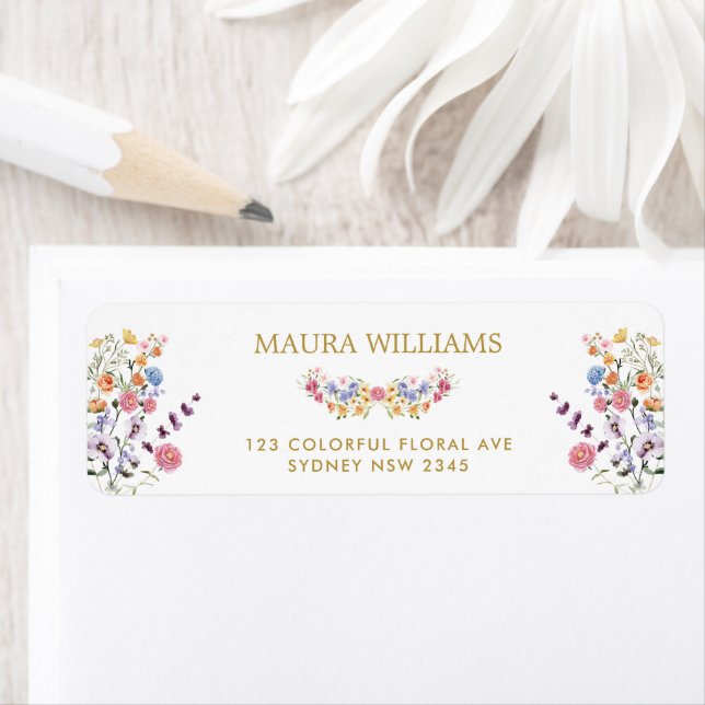 Colourful Spring Wildflower Meadow Return Address (Insitu)