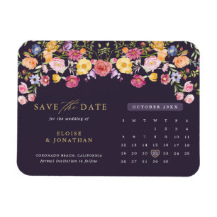 Colourful Spring Wildflower Meadow  Save the Date Magnet