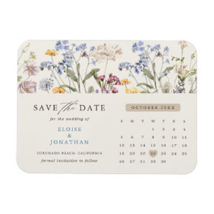 Colourful Spring Wildflower Meadow  Save the Date Magnet