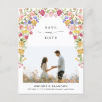 Colourful Spring Wildflower Meadow  Save the Date