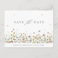 Colourful Spring Wildflower Meadow Save the Date