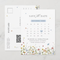 Colourful Spring Wildflower Meadow  Save the Date