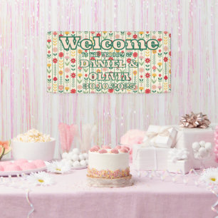 Colourful Spring Wildflower Meadow Seating Charts Banner