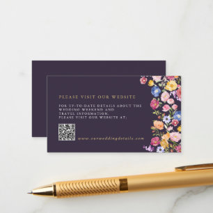 Colourful Spring Wildflower Meadow Website Details Enclosure Card