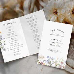 Colourful Spring Wildflower Meadow Wedding Progra