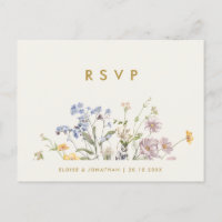 Colourful Spring Wildflower Meadow Wedding RSVP