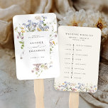 Colourful Spring Wildflower Meadow wedding Timelin Hand Fan<br><div class="desc">Capture the beauty of nature on your special day with our exquisite wildflower watercolor wedding timeline. Elegant, unique, and blooming with love. Use the text fields to personalise your design with your own wording and details. If you want to change the font style, colour or text placement, simply click the...</div>