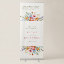 Colourful Spring Wildflower Meadow Wedding Welcome