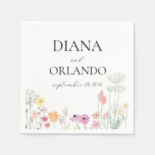 Colourful Spring Wildflower Napkin