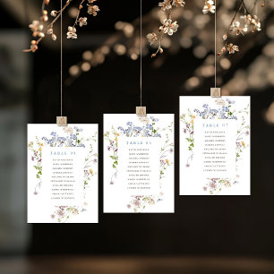 Colourful Spring Wildflower  Seating Chart card