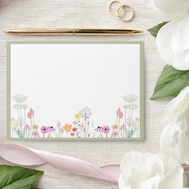 Colourful Spring Wildflower wedding Envelope (Wedding)