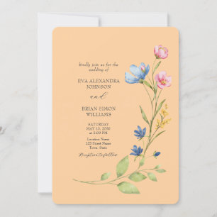 Colourful Spring Wildflower Wedding Invitation