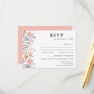 Colourful Spring Wildflower Wedding RSVP Enclosure Card
