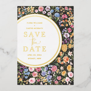 Colourful Spring Wildflower Wedding Save the Date